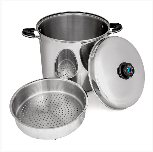 Precise Heat 30 Quart Waterless Stockpot with Steamer Basket KTSP30