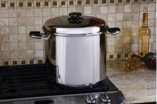 Precise Heat 24qt 12-Element ''Waterless'' Stockpot with Deep Steamer Basket    KTSP24