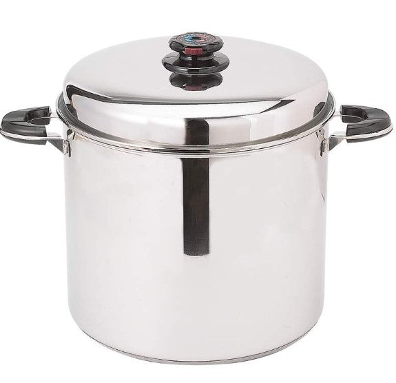 Precise Heat 24qt 12-Element ''Waterless'' Stockpot with Deep Steamer Basket    KTSP24