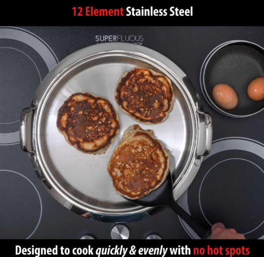 Chef's Secret 5-Ply Stainless-Steel Griddle with Glass Lid