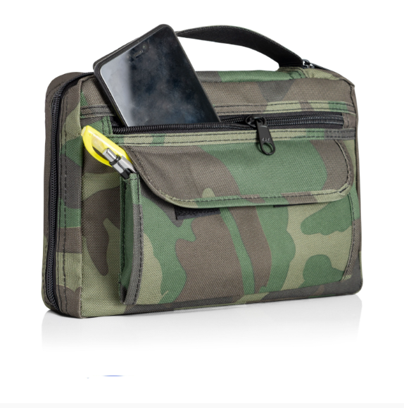 Embassy Bible Cover with Extra Zippered Compartments, to Protect the Good Book, Camouflage