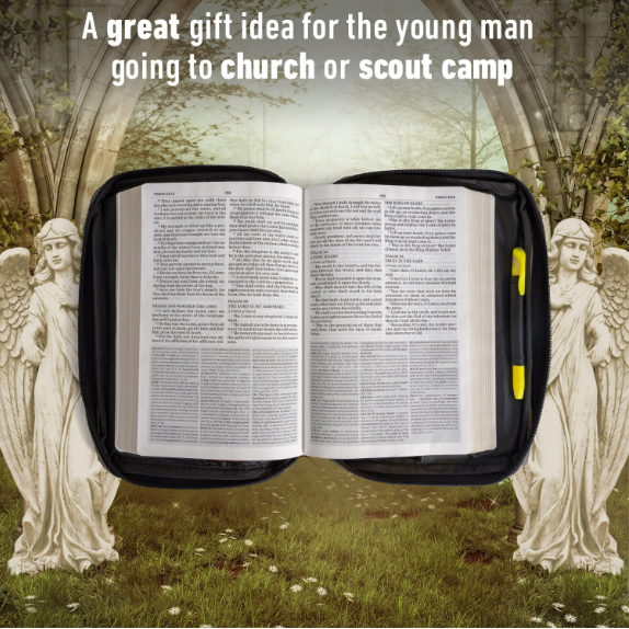 Embassy Bible Cover with Extra Zippered Compartments, to Protect the Good Book, Camouflage