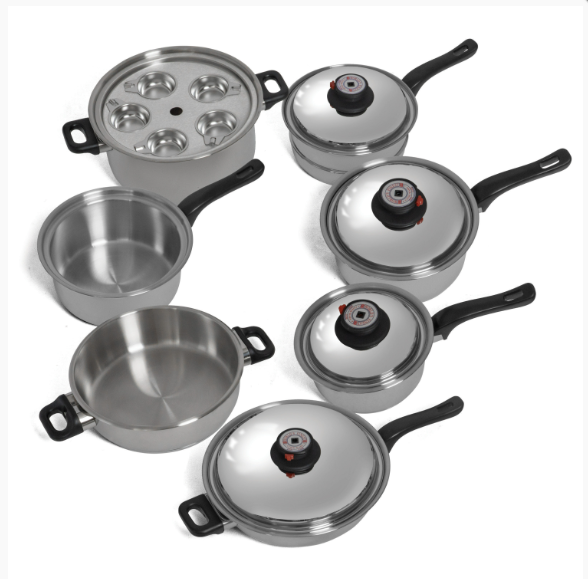 World's Finest 7-Ply Steam Control T304 Stainless Steel Cookware Set, 17 Pieces. Special reduction  KT17ULTRA